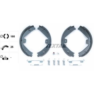 TEXTAR Bremsbackensatz, Feststellbremse hinten rechts links mit Zubehör für MERCEDES-BENZ A0054203620 0054203620 9106910