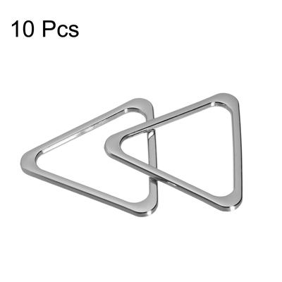 Metal Triangle Ring Buckle 40mm Inner Width for DIY Silver Tone 10pcs