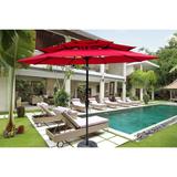 9Ft 3-Tiers Outdoor Patio Umbrella with Crank and tilt and Wind Vents for Garden Deck Backyard Pool Shade Outside Deck