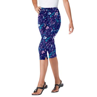 Plus Size Women's Stretch Cotton Printed Legging by Woman Within in Radiant  Purple Soft Floral (Size 5X) | SheFinds