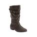 Women's Heather Wide Calf Boot by Comfortview in Grey (Size 8 1/2 M)