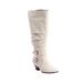 Wide Width Women's The Cleo Wide Calf Boot by Comfortview in Winter White (Size 9 1/2 W)