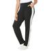 Plus Size Women's Glam French Terry Active Pant by Catherines in Black And White (Size 0X)