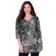 Plus Size Women's Easy Fit 3/4 Sleeve V-Neck Tee by Catherines in Ivory Floral Lace (Size 6X)