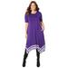 Plus Size Women's Stoneywood Stripe A-Line Dress (With Pockets) by Catherines in Deep Grape Stripe (Size 2X)