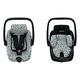 JYOKO Kids Baby car seat Cover Liner Made Cotton Compatible with Maxi COSI Recaro Zero, I-Size and Cotton Reducer Cover Liner Size 0 (Black Star)