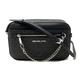 Michael Kors Jet Set Large Leather Crossbody Bag (Black Signature/Silver HW)