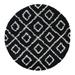 Black/White 63 x 63 x 1.5 in Area Rug - Foundry Select Ruth Trellis Shag Rug Black & White Polypropylene | 63 H x 63 W x 1.5 D in | Wayfair