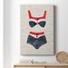 Rosecliff Heights Vintage Swimming I Premium Gallery Wrapped Canvas - Ready To Hang Canvas, Solid Wood in Blue/Red | 18 H x 12 W x 1.5 D in | Wayfair