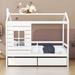 Harper Orchard Twin Size House Daybed w/ 2 Drawers Wood in White | 74 H x 41 W x 80 D in | Wayfair 8B2C269198AB4F149B59C282DA7500A9