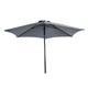 Essenciel Green - Parasol Rond 2,4 m Gris Aluminium et Polyester Ouverture Avec Pushup - Mobilier