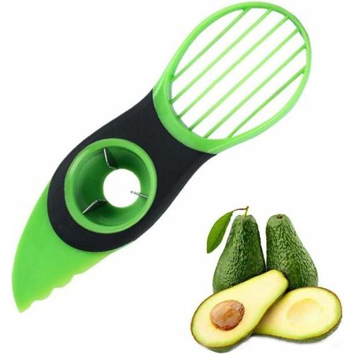 Avocadoschneider,Avocado Schneider 3 in 1 Grün Obst Schneider Küchenschneider Obstschäler für Fresh