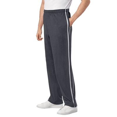 Men's Big & Tall Striped Lightweight Sweatpants by KingSize in Carbon (Size 5XL)