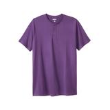 Men's Big & Tall Shrink-Less™ Lightweight Henley Longer Length T-Shirt by KingSize in Vintage Purple (Size 5XL) Henley Shirt