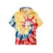 Men's Big & Tall Liberty Blues™ Short-Sleeve Hoodie by Liberty Blues in Red Tie Dye (Size 7XL)