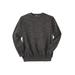 Men's Big & Tall Fleece Crewneck Sweatshirt by KingSize in Black White Marl (Size 4XL)