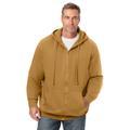 Men's Big & Tall Fleece Zip-Front Hoodie by KingSize in Wood (Size 10XL) Fleece Jacket