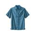 Men's Big & Tall Easy Care Woven Sport Shirt by KingSize in Blue Geo (Size 3XL)