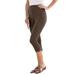 Plus Size Women's Essential Stretch Capri Legging by Roaman's in Chocolate (Size 34/36)