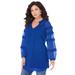 Plus Size Women's Ruffle Blouse by Roaman's in Vivid Blue Polka Dots (Size 22 W)