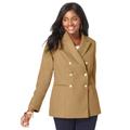 Plus Size Women's Double Breasted Wool Blazer by Jessica London in Soft Camel (Size 26 W) Jacket