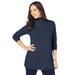 Plus Size Women's Cotton Cashmere Turtleneck by Jessica London in Navy (Size 34/36) Sweater