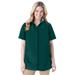 Plus Size Women's Peached Button Down Shirt by Woman Within in Emerald Green (Size 5X)