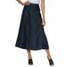 Plus Size Women's Invisible Stretch® Contour A-line Maxi Skirt by Denim 24/7 in Dark Wash (Size 12 WP)