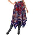 Plus Size Women's Handkerchief Hem Skirt by Roaman's in American Floral Scarf (Size 18 WP)