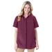 Plus Size Women's Peached Button Down Shirt by Woman Within in Deep Claret (Size 2X)