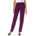 Plus Size Women's Crease-Front Knit Pant by Roaman's in Dark Berry (Size 14 WP) Pants