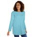 Plus Size Women's Perfect Long-Sleeve Crewneck Tunic by Woman Within in Seamist Blue (Size 38/40)