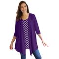 Plus Size Women's 7-Day Layered 2-in-1 Tunic by Woman Within in Radiant Purple Bias Stripe (Size 18/20)