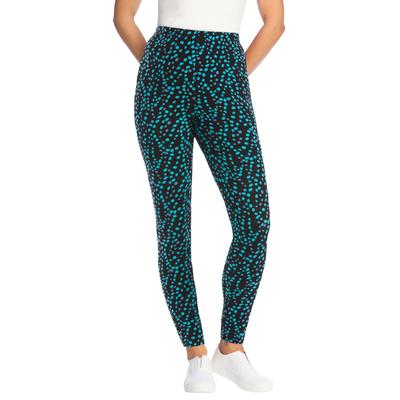 Plus Size Women's Stretch Cotton Printed Legging by Woman Within in Waterfall Dots (Size M)