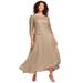 Plus Size Women's Lace Popover Dress by Roaman's in Sparkling Champagne (Size 40 W)