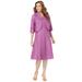 Plus Size Women's Fit-And-Flare Jacket Dress by Roaman's in Pretty Orchid (Size 32 W)