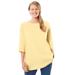 Plus Size Women's Perfect Elbow-Sleeve Boatneck Tee by Woman Within in Banana (Size M) Shirt