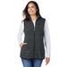 Plus Size Women's Zip-Front Microfleece Vest by Woman Within in Black Marled (Size 2X)