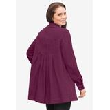 Plus Size Women's Pleat-Back Denim Jacket by Woman Within in Deep Claret (Size 3X)