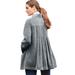 Plus Size Women's Pleat-Back Corduroy Jacket by Woman Within in Gunmetal (Size 5X)