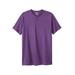 Men's Big & Tall Shrink-Less™ Lightweight Henley Longer Length T-Shirt by KingSize in Vintage Purple (Size 6XL) Henley Shirt