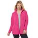 Plus Size Women's Zip-Front Microfleece Jacket by Woman Within in Raspberry Sorbet (Size L)