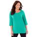 Plus Size Women's Suprema® Double-Ring Tee by Catherines in Aqua Sea (Size 5X)