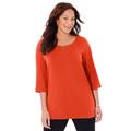 Plus Size Women's Suprema® Double-Ring Tee by Catherines in Spice Red (Size 3X)