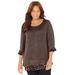 Plus Size Women's Impossibly Soft Duet Tunic by Catherines in Coffee Bean (Size 2X)