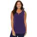 Plus Size Women's Crisscross Timeless Tunic Tank by Catherines in Deep Grape (Size 5X)