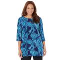 Plus Size Women's AnyWear Tunic by Catherines in Navy Paisley (Size 4X)
