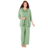 Plus Size Women's 3-Piece Lace Gala Pant Suit by Catherines in Sage (Size 22 WP)