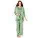 Plus Size Women's 3-Piece Lace Gala Pant Suit by Catherines in Sage (Size 28 W)