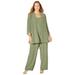 Plus Size Women's Masquerade Beaded Pant Set by Catherines in Sage (Size 28 W)